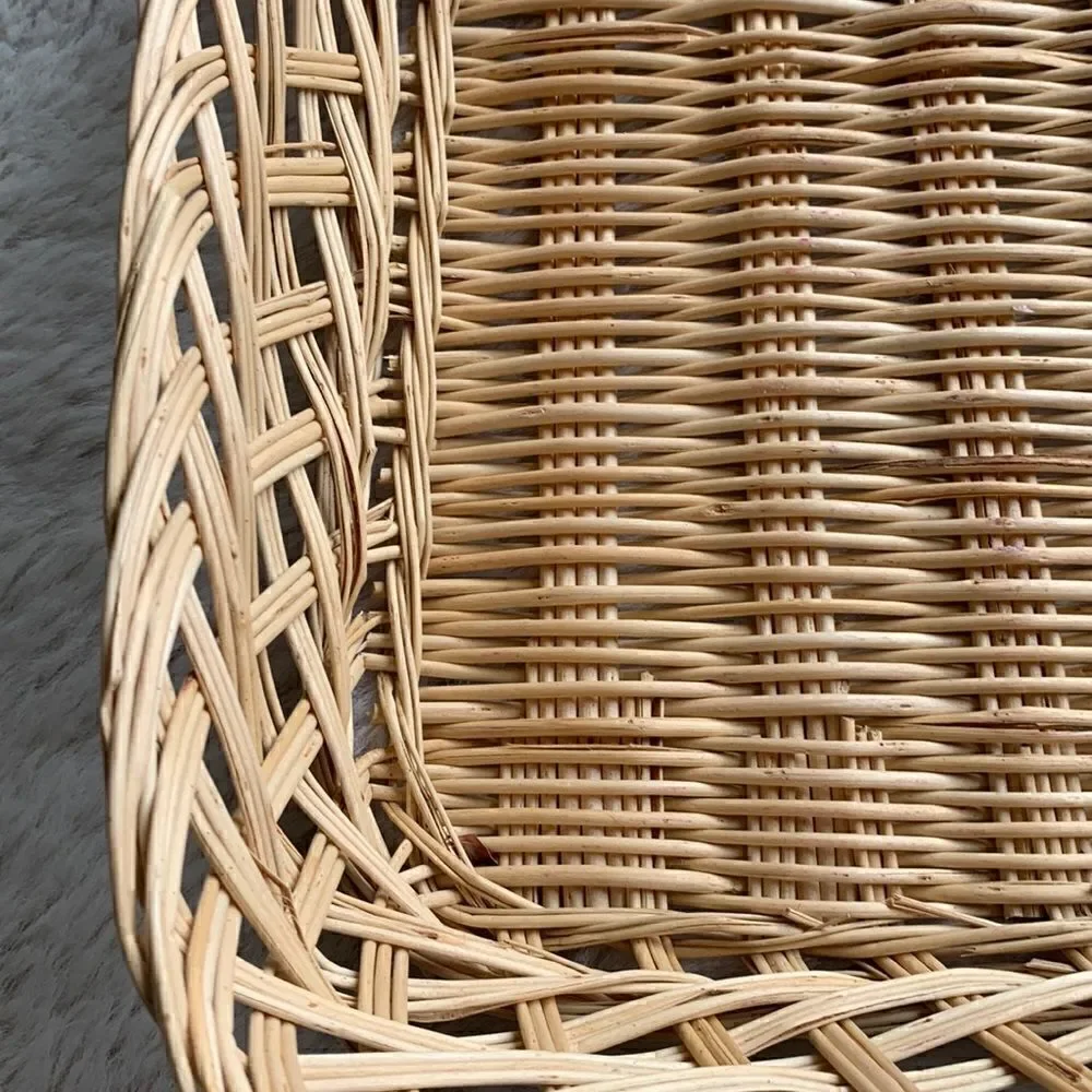 Vintage Basket Square‎ Plate Wall Decor Natural boho woven Rattan